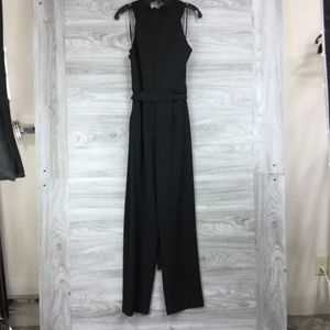 eliza j cross front halter jumpsuit